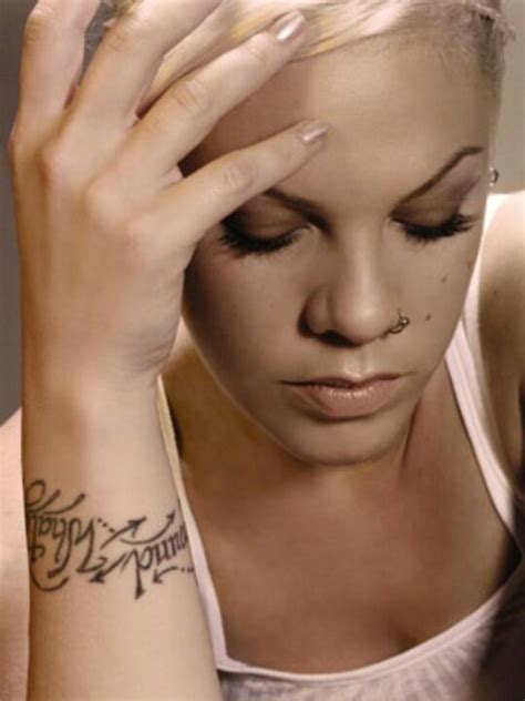 pink singer tattoos|pink tattoos photos.